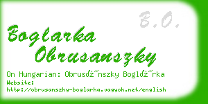boglarka obrusanszky business card